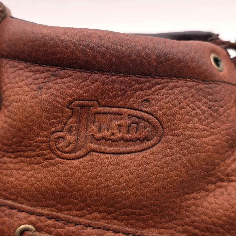 Justin Boots Mens 11 Brown Leather Chukka Moc Toe Ankle Lace Up Casual 991 Rodeo